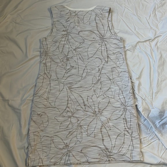 Liz Claiborne V-Neck A-Line Sleeveless Dress ~ Cream ~ L - Picture 3 of 5